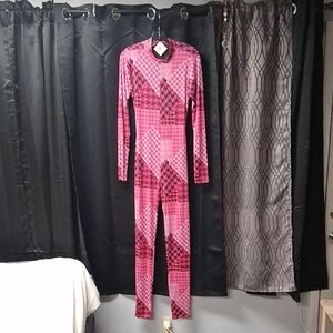 Pink Geometric Jumpsuit